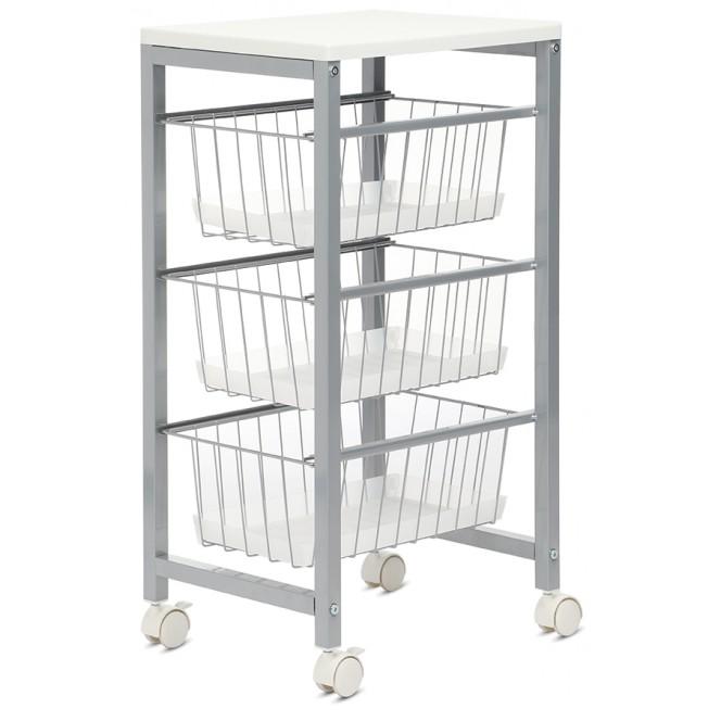 Verdulero 3 cestas color madera blanca Duett