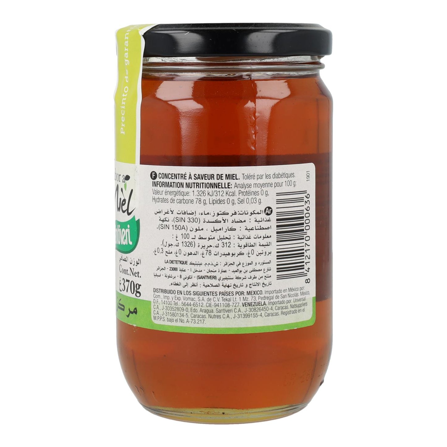 Concentrado Sabor Miel Natural 370G Santiveri