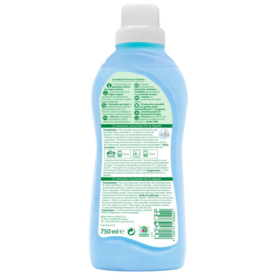Suavizante Flor de Algodón Frosch 750 ml