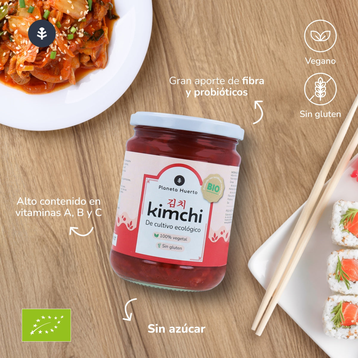 Pack 3x Kimchi ECO Planeta Huerto 420 g