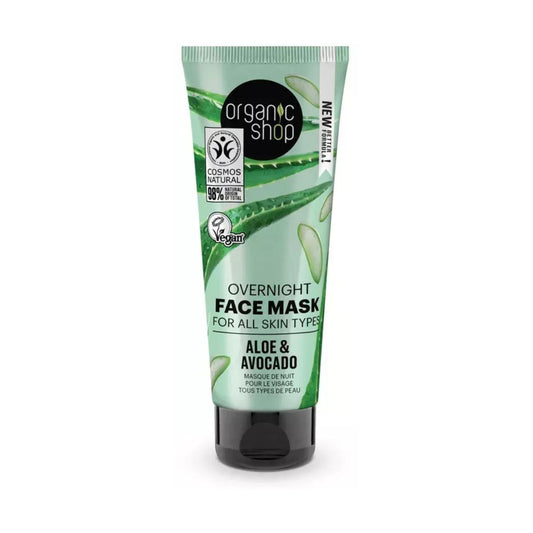 Mascarilla facial nocturna aguacate y aloe, Organic Shop 75 ml