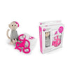 SET MUSELINA + MORDEDOR MONKEY + MUÑECO (ROSA)