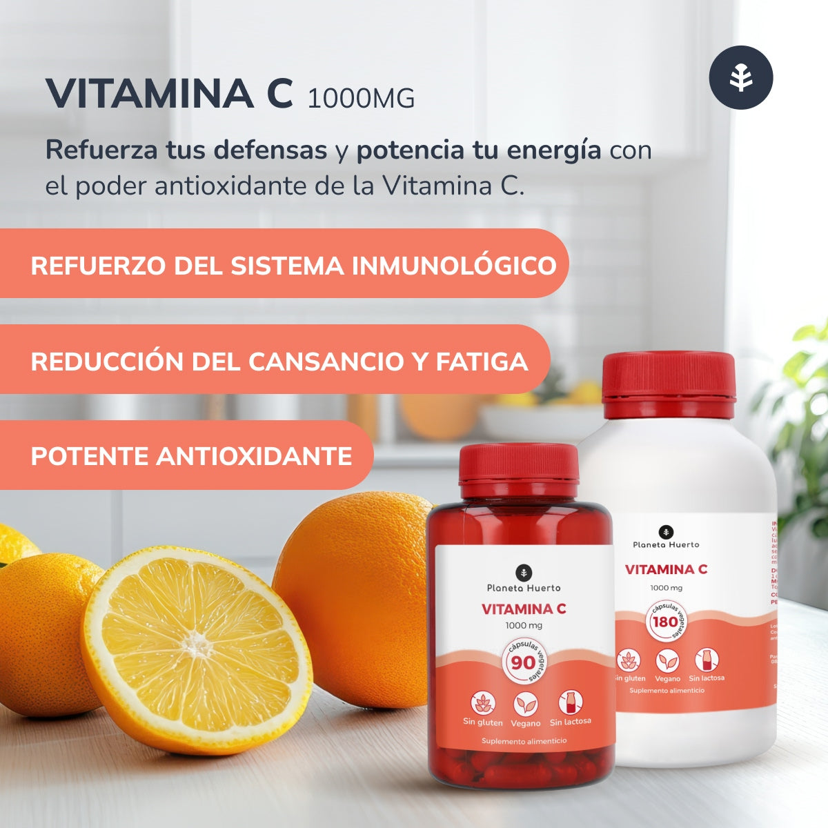 Pack 2x Vitamina C 1000 mg Planeta Huerto 90 cápsulas vegetales