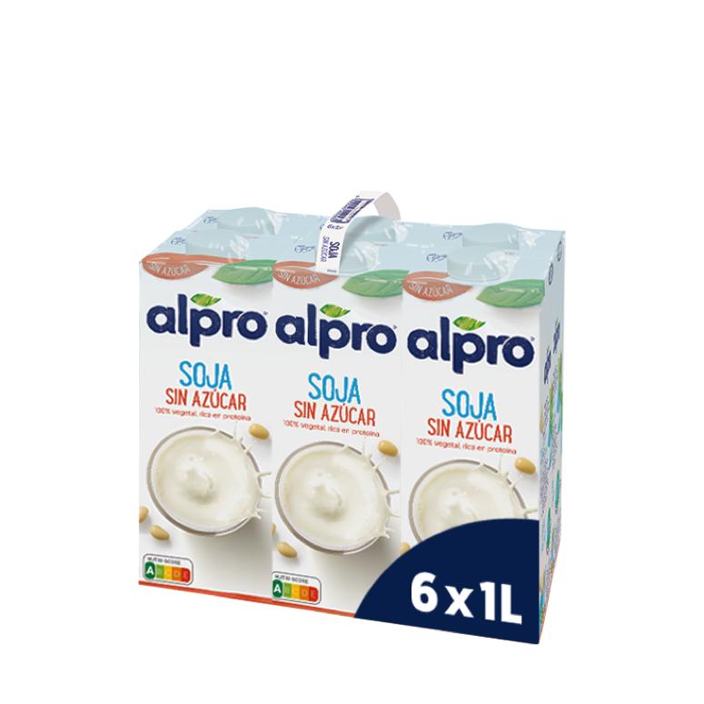 Pack 6uds Bebida de Soja sin azúcares Alpro 1 Litro