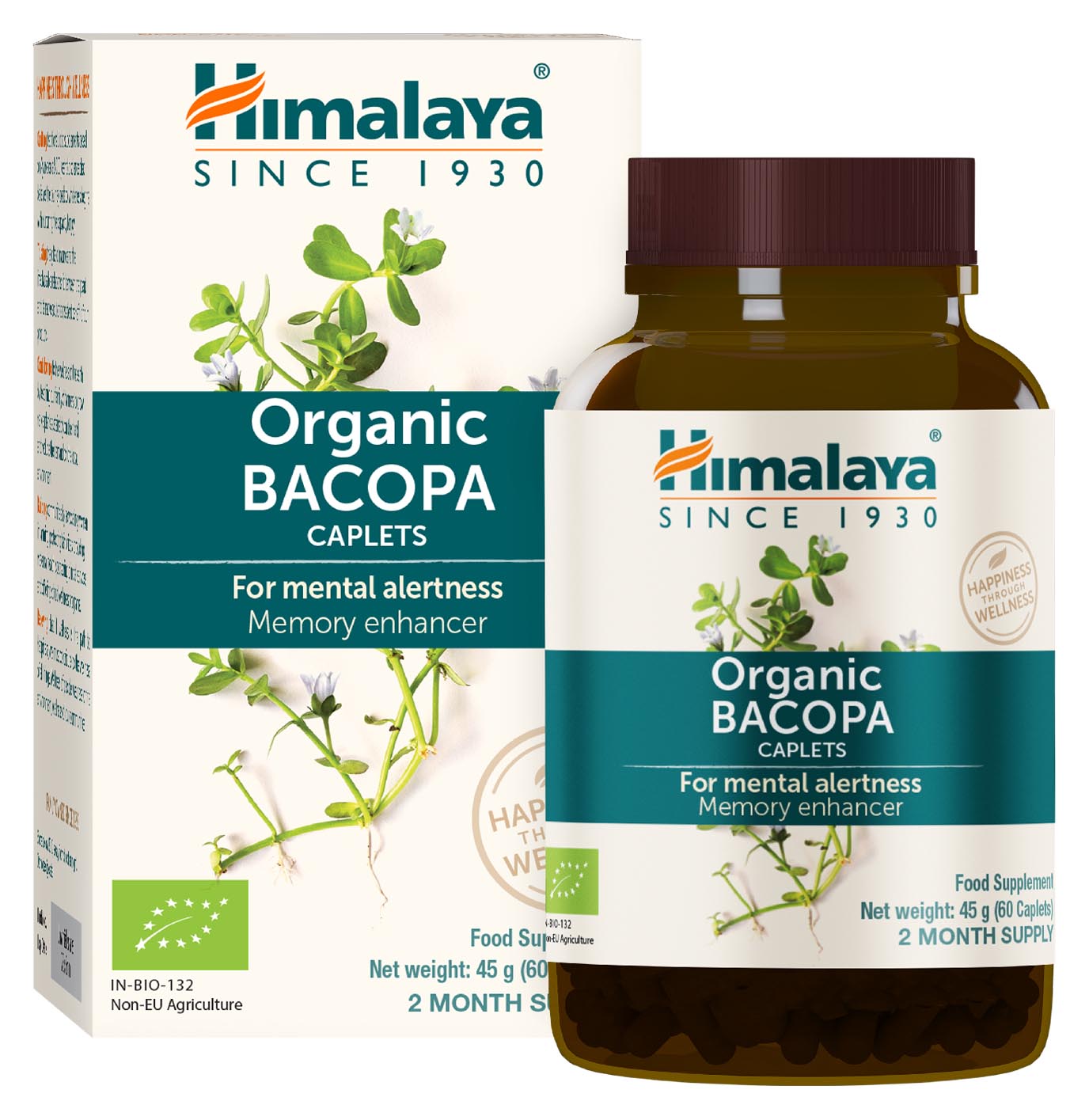 Bacopa Organic, Himalaya, 60 cápsulas