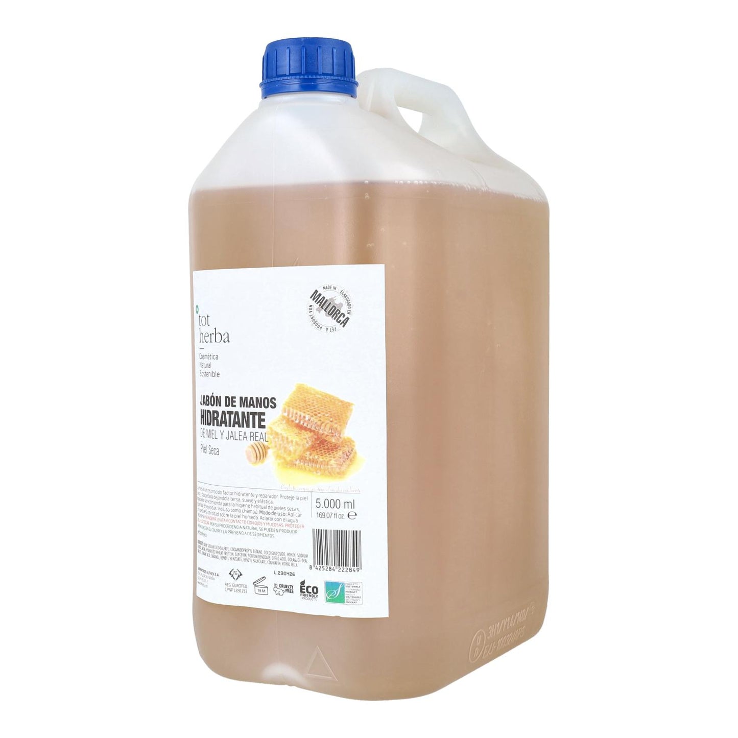 Jabon de manos de miel y jalea real 5 litros Tot Herba