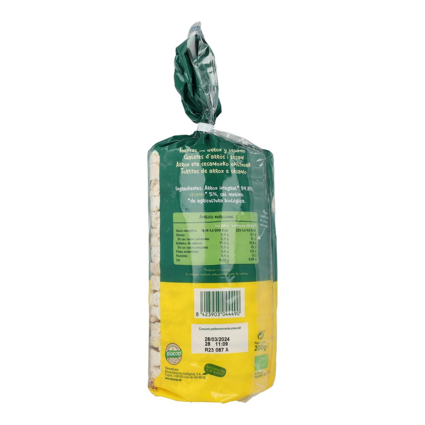 Tortitas Arroz con Sésamo Biocop 200 g