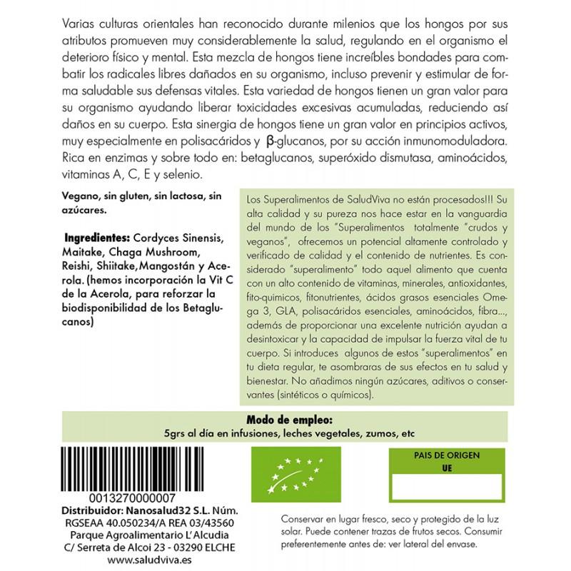 Mezcla de Hongos, Mangostán y Acerola Salud Viva 125 g