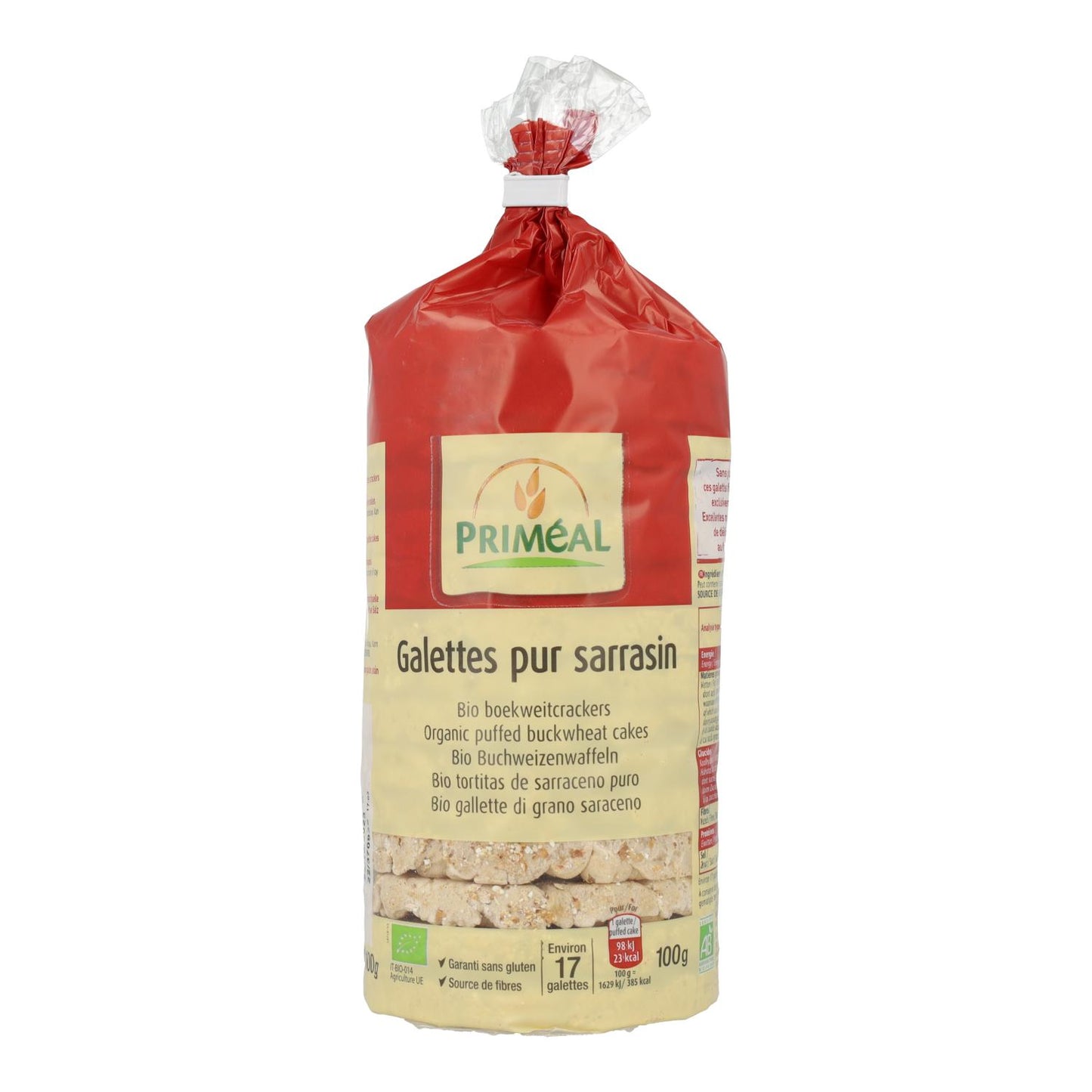 Tortitas de trigo sarraceno sin gluten Priméal, 100 g