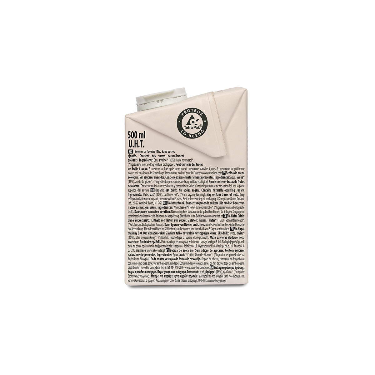 Bebida Vegetal de Avena Sin Azúcar Bio ECOMIL 500 ml