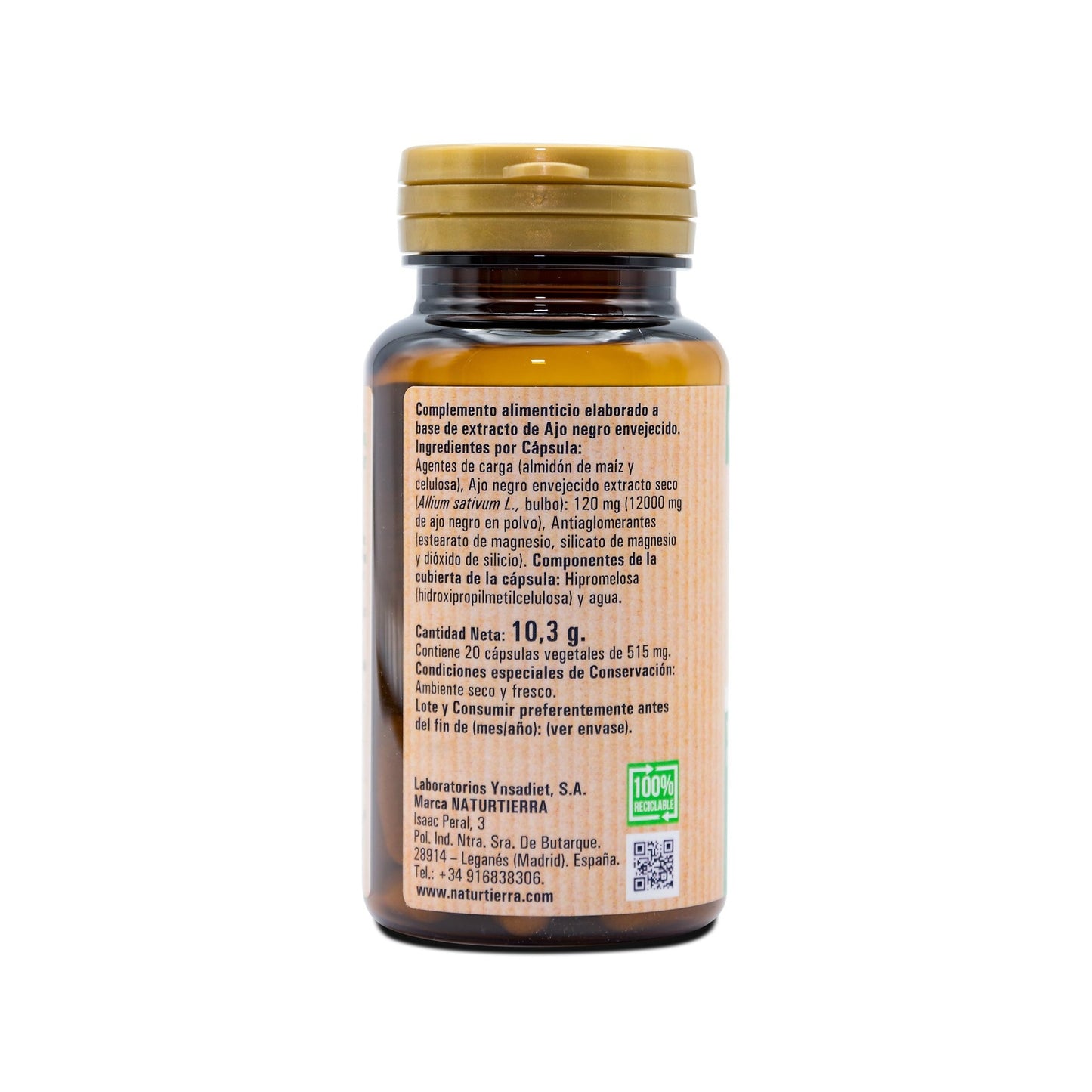 Ajo negro plus, 20 cápsulas vegetales. NaturTierra