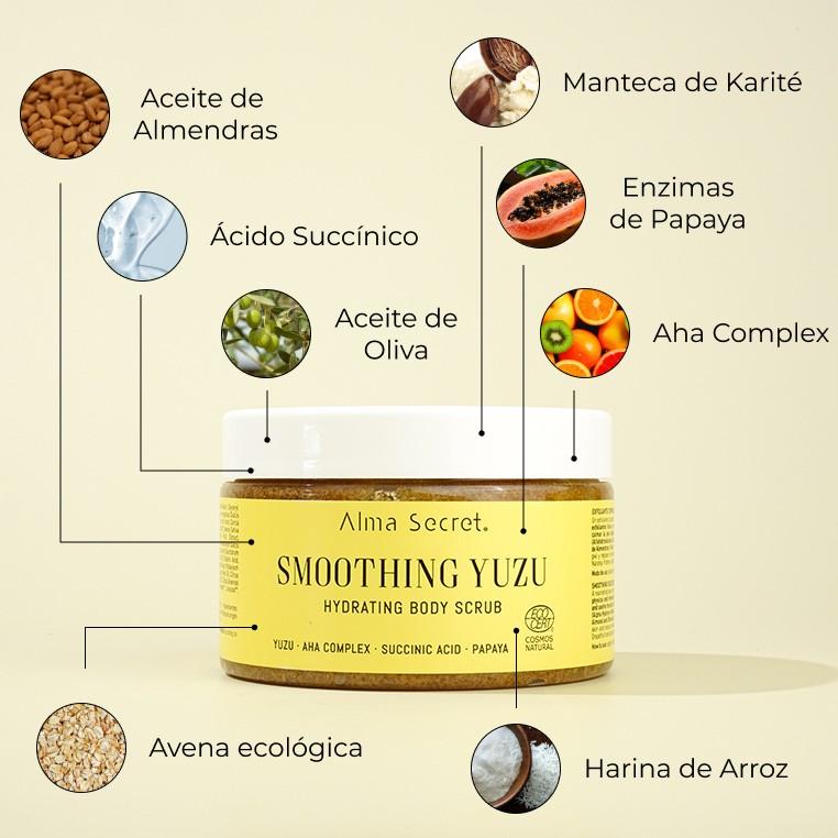 Exfoliante corporal Yuzu con aha, enzimas de papaya y ácido succínico  Alma Secret 250 ml