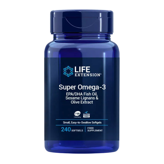 Super Omega-3 EPA/DHA Fish Oil Sesame Lignans & Olive Extract, Life Extension 240 perlas