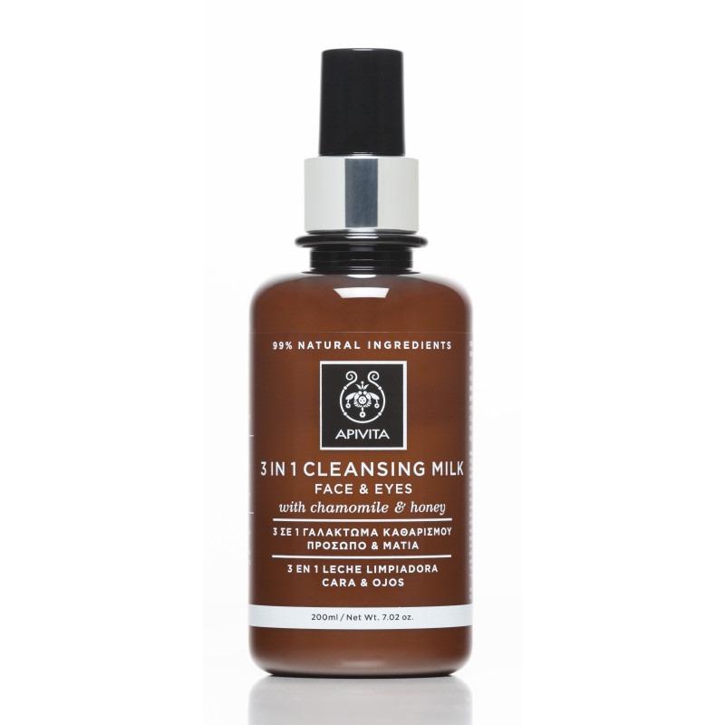 Emulsión 3 en 1 facial y ojos Apivita 200 ml