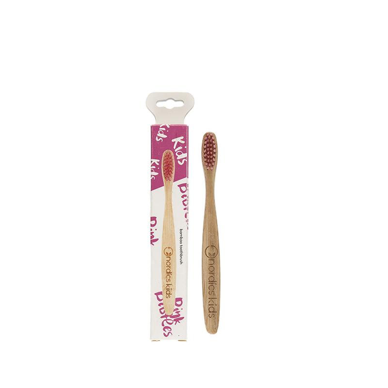 Cepillo dental bambú niños Rosa Nordics Oral Care