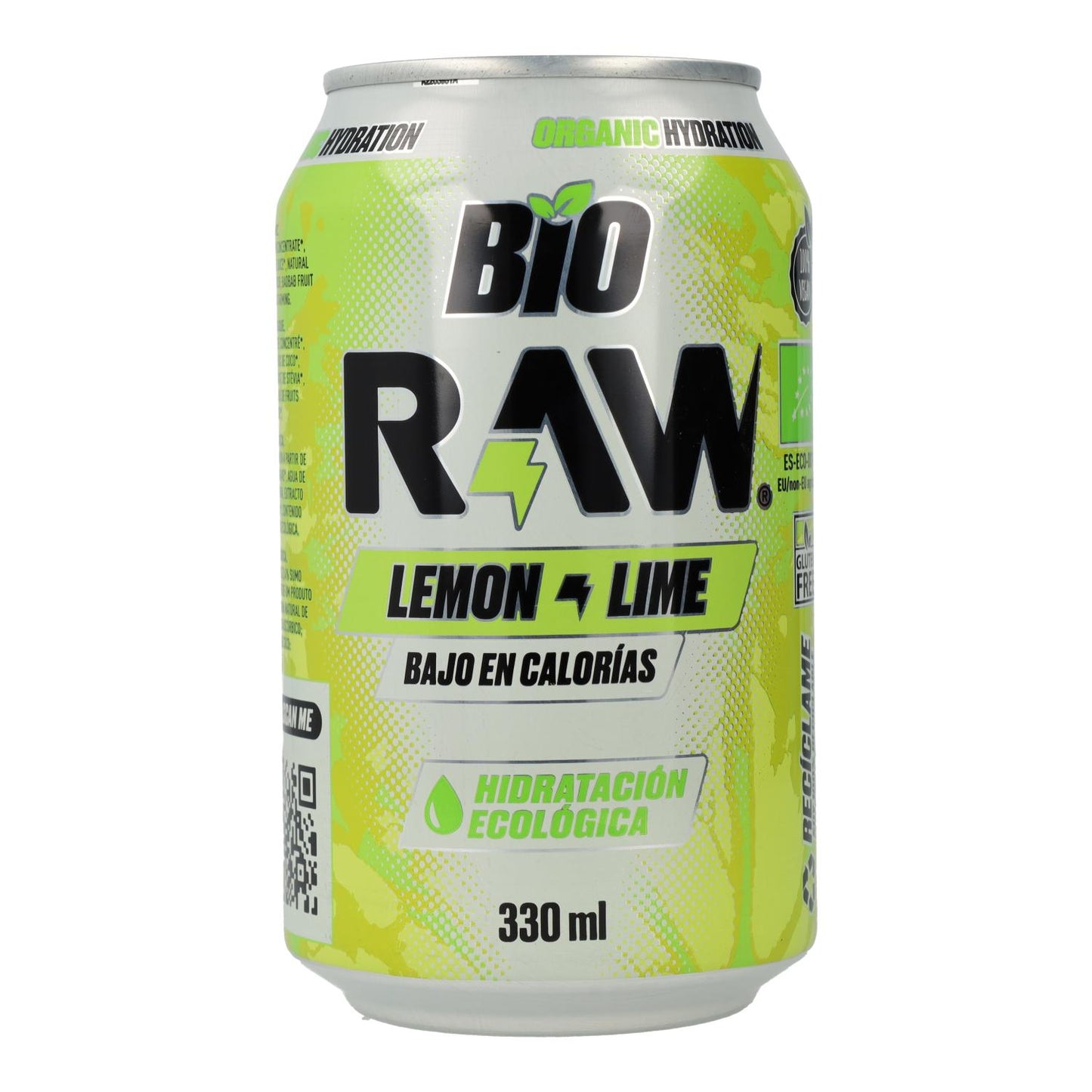Bebida Isotónica BIO sabor Lima y Limón RAW Lata de 330 ml