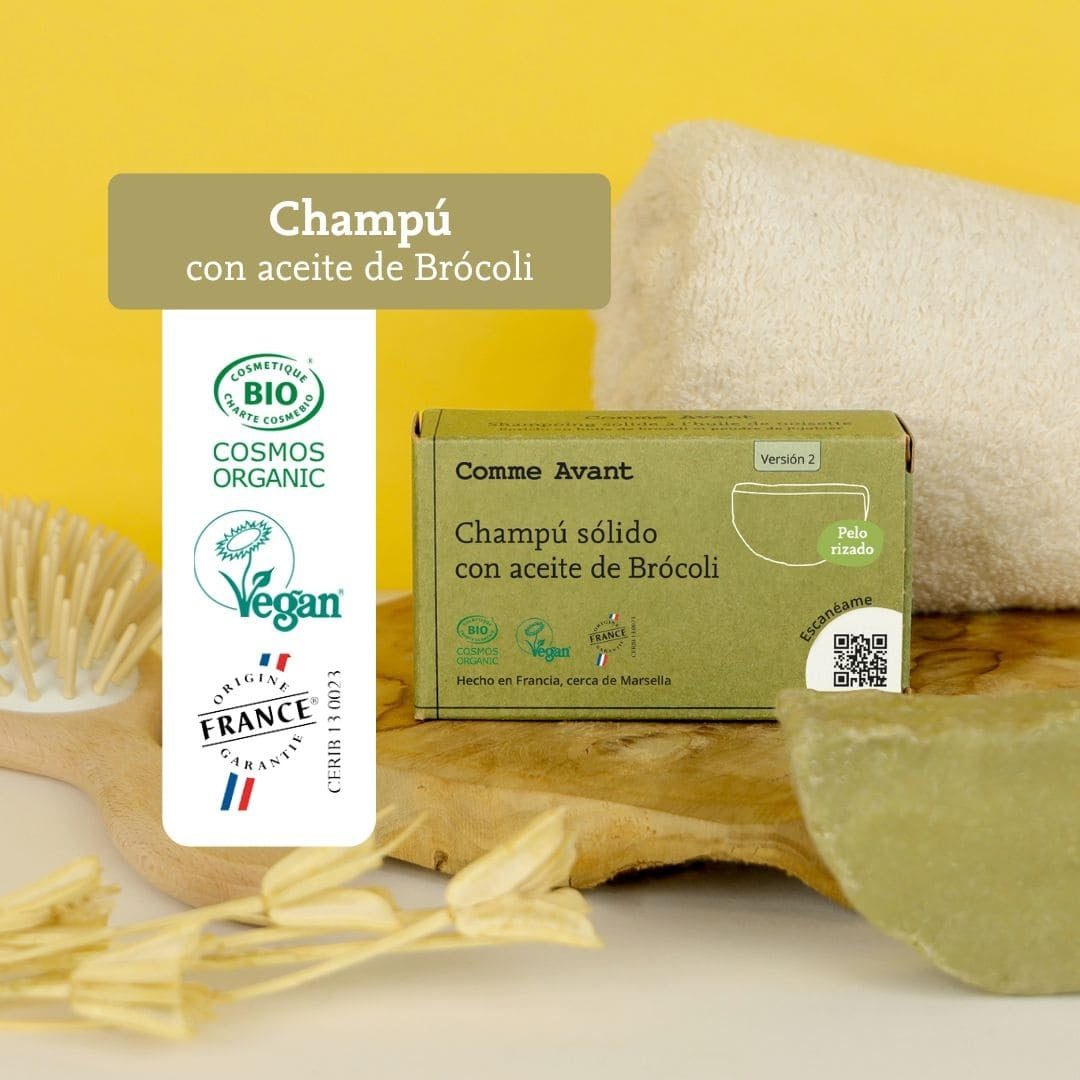 Champú sólido con aceite de brócoli (cabello teñido y rizado) Comme Avant 70 g