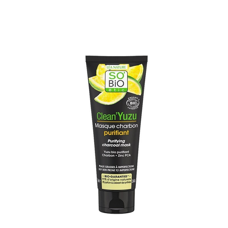 Mascarilla facial purificante carbon clean yuzu Sobio 75 ml