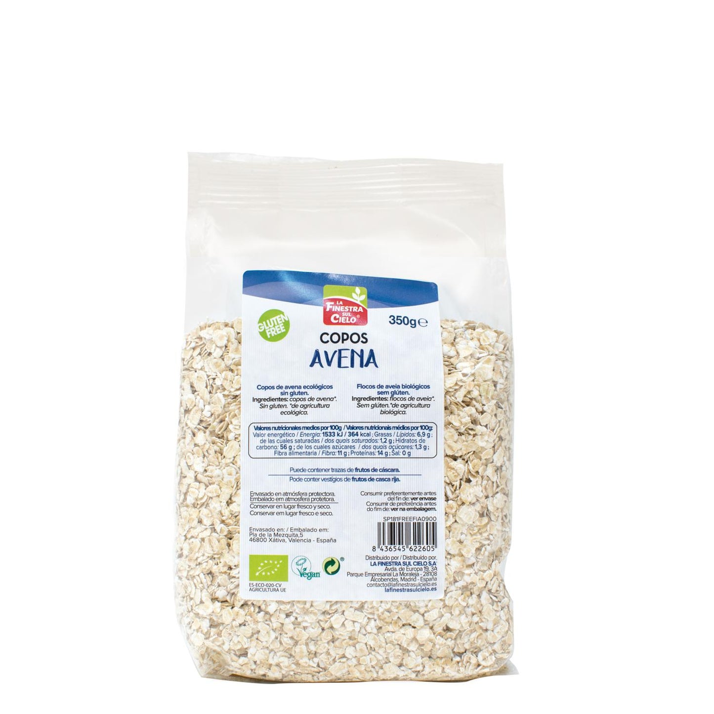 Copos avena sin gluten La Finestra Sul Cielo 350 g