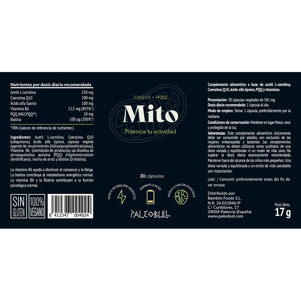 Mito Salud Mitocondrial potenciador de actividad Paleobull 30 caps