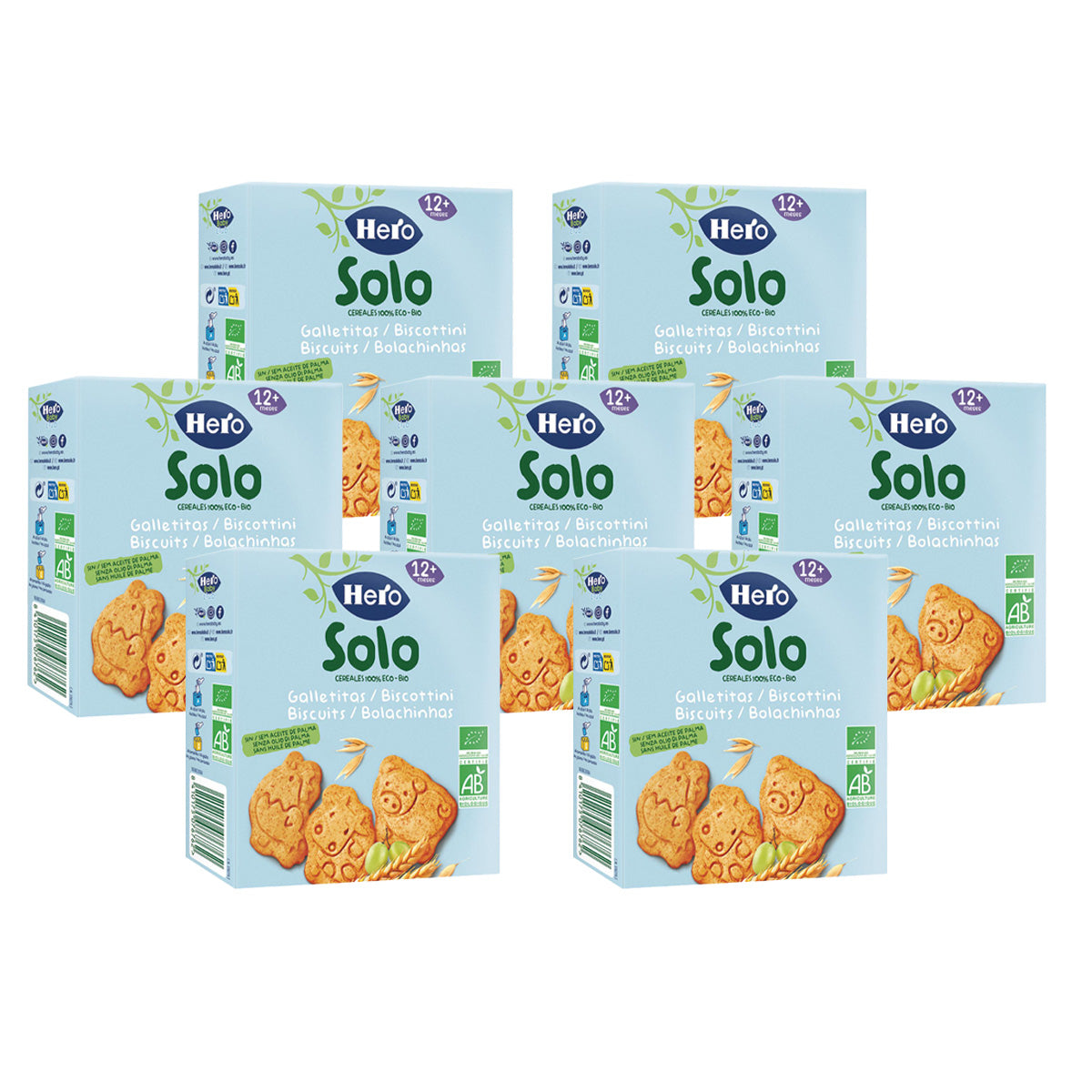 Pack 7x Galletitas animales Solo Cereales 100 g-Hero Solo