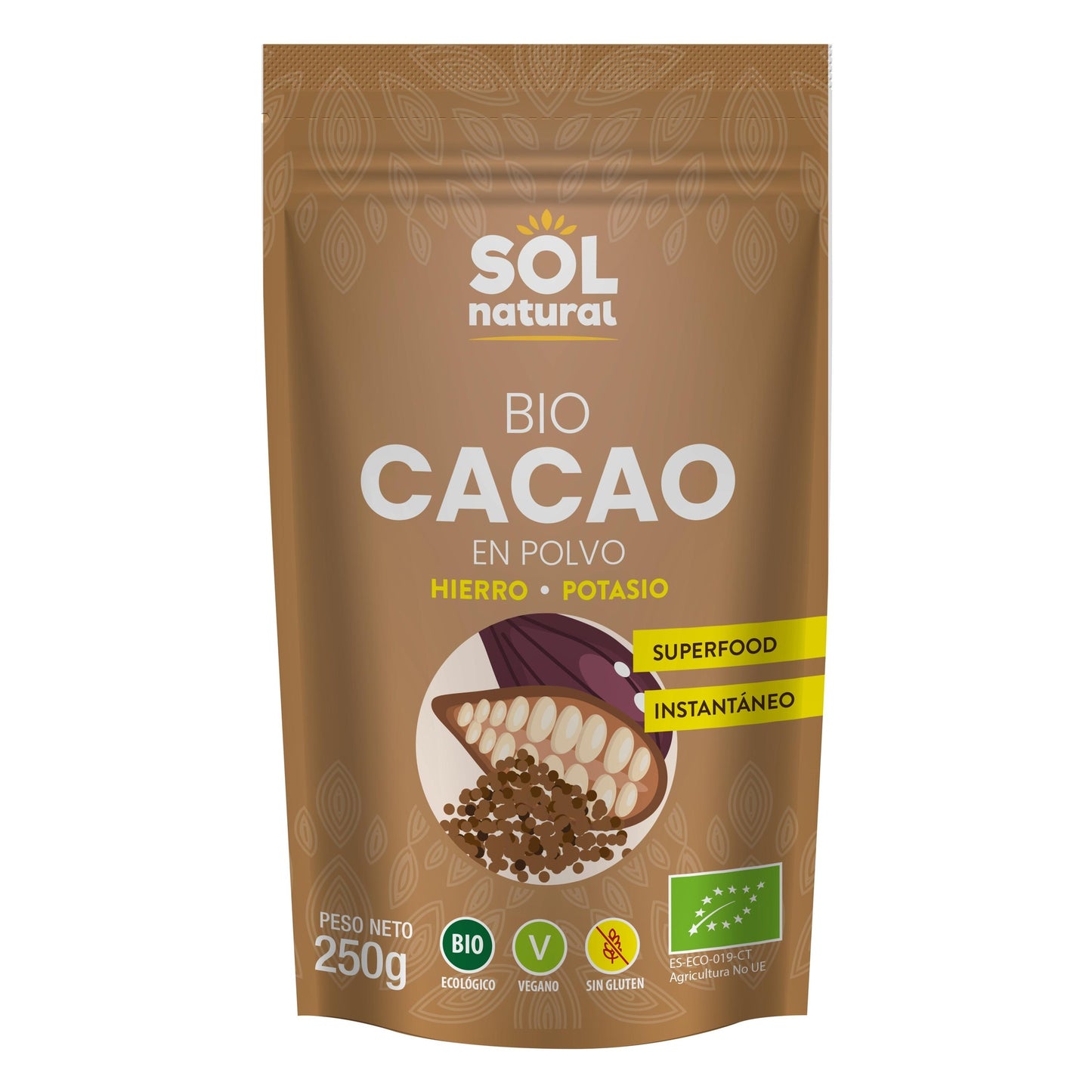 Cacao en polvo bio Sol Natural 250 g