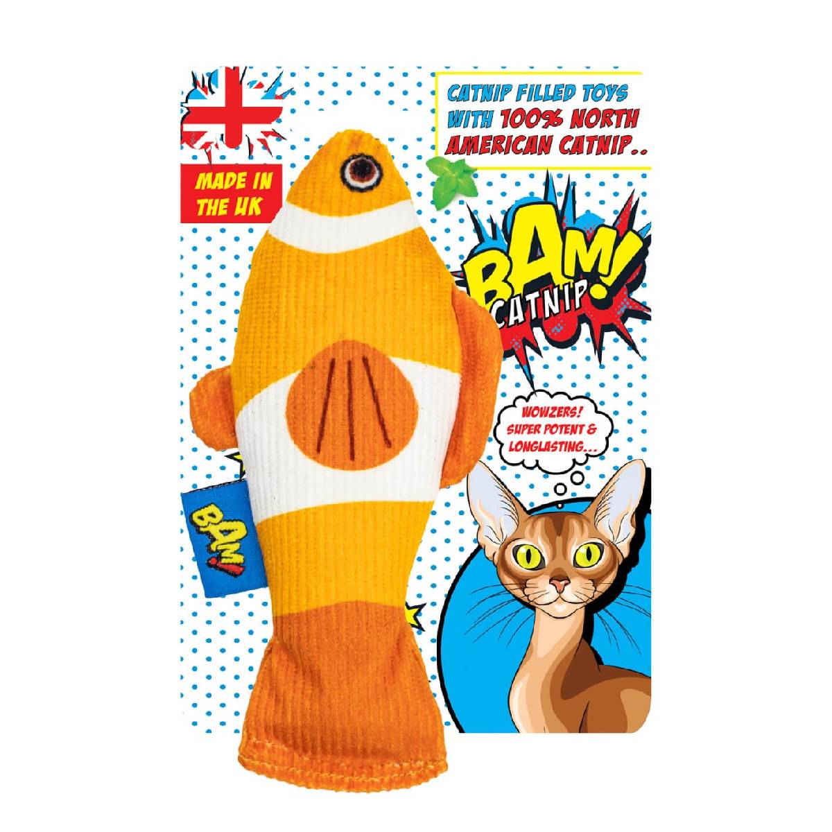 Juguete para gatos Conny Clownfish con catnip BAM!