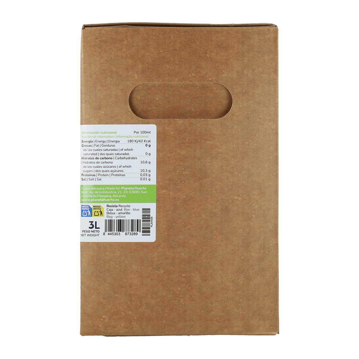 Zumo de Manzana 100% fruta exprimida Eco Planeta Huerto 3L