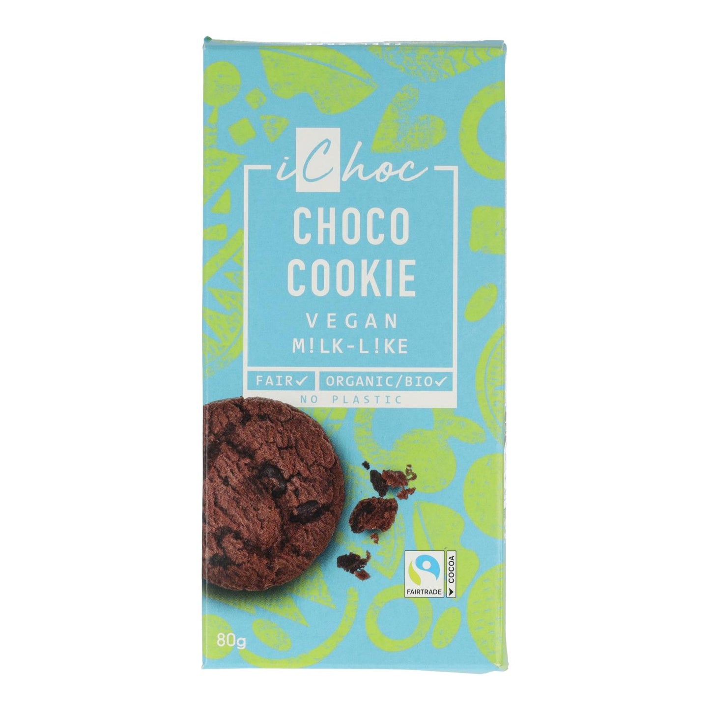 Tableta de Chocolate Vegano con Galletas de Cacao ichoc 80g