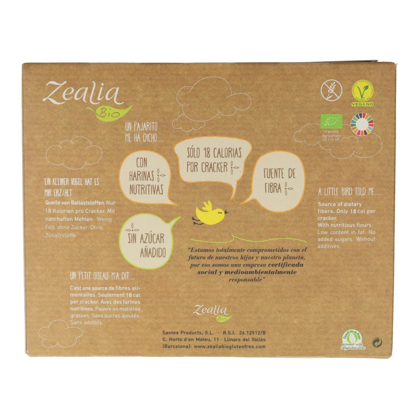 Crackers garbanzo BIO Sin Gluten Zealia 120 gr