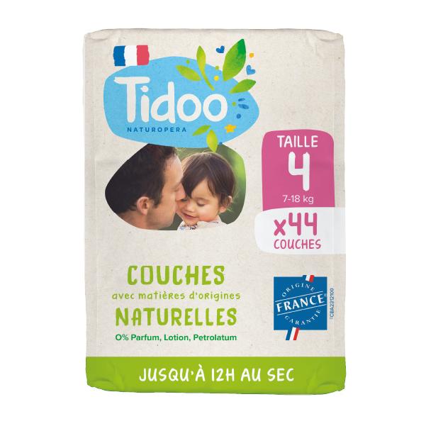 Pañales tidoo Pañal ecoetiquetado de origen francés, talla 4 (7-18kg)