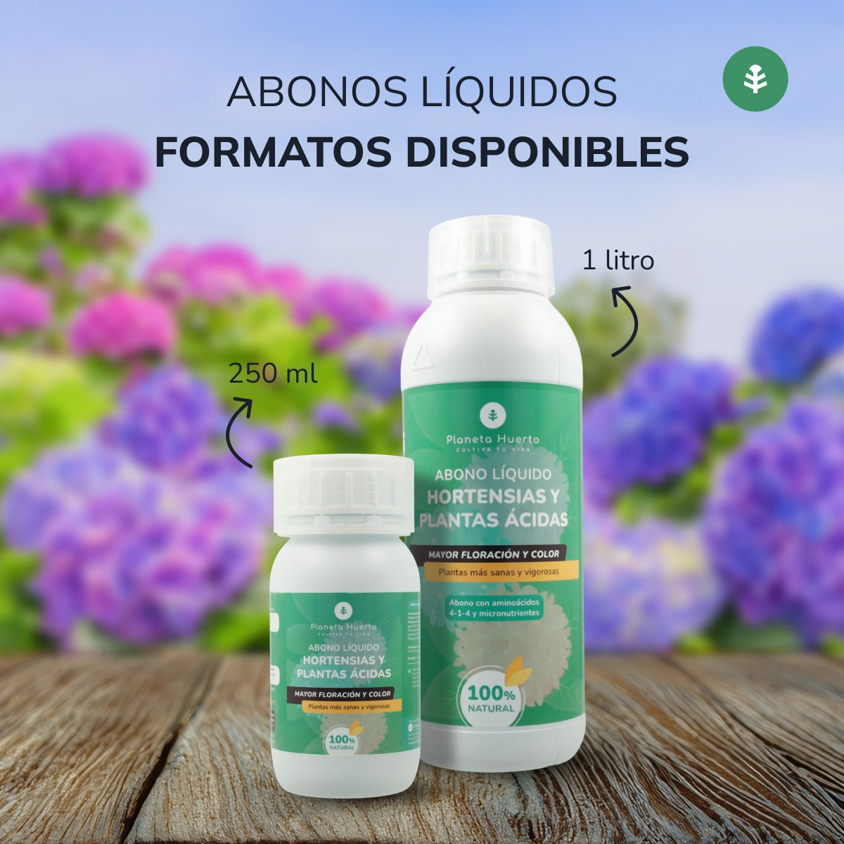 Abono Líquido Hortensias y Plantas Ácidas Planeta Huerto 250 ml