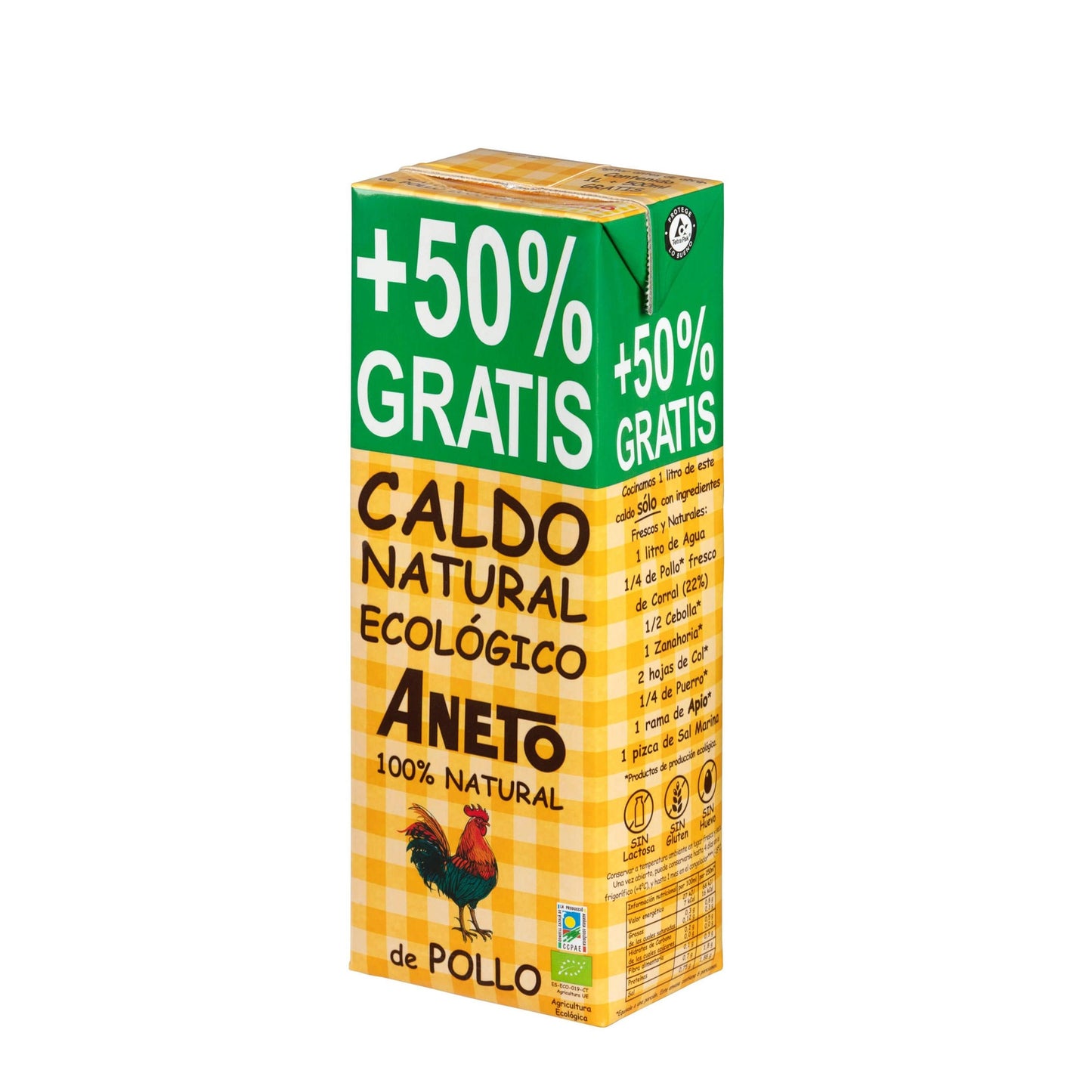 Caldo Natural de Pollo Eco Aneto 1L  + 500 ml GRATIS