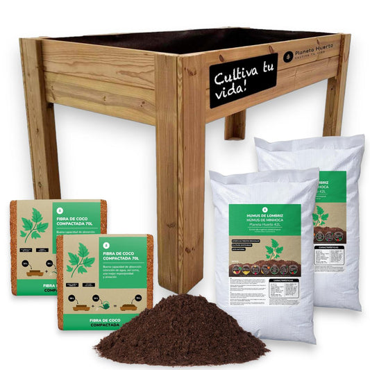 Kit Mesa de cultivo + Sustrato Planeta Huerto
