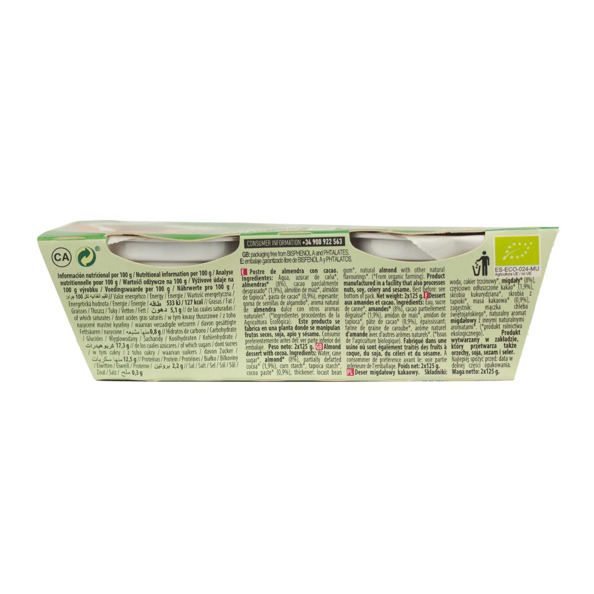 Postre de Almendras y Cacao NaturGreen, 2 x 125 g