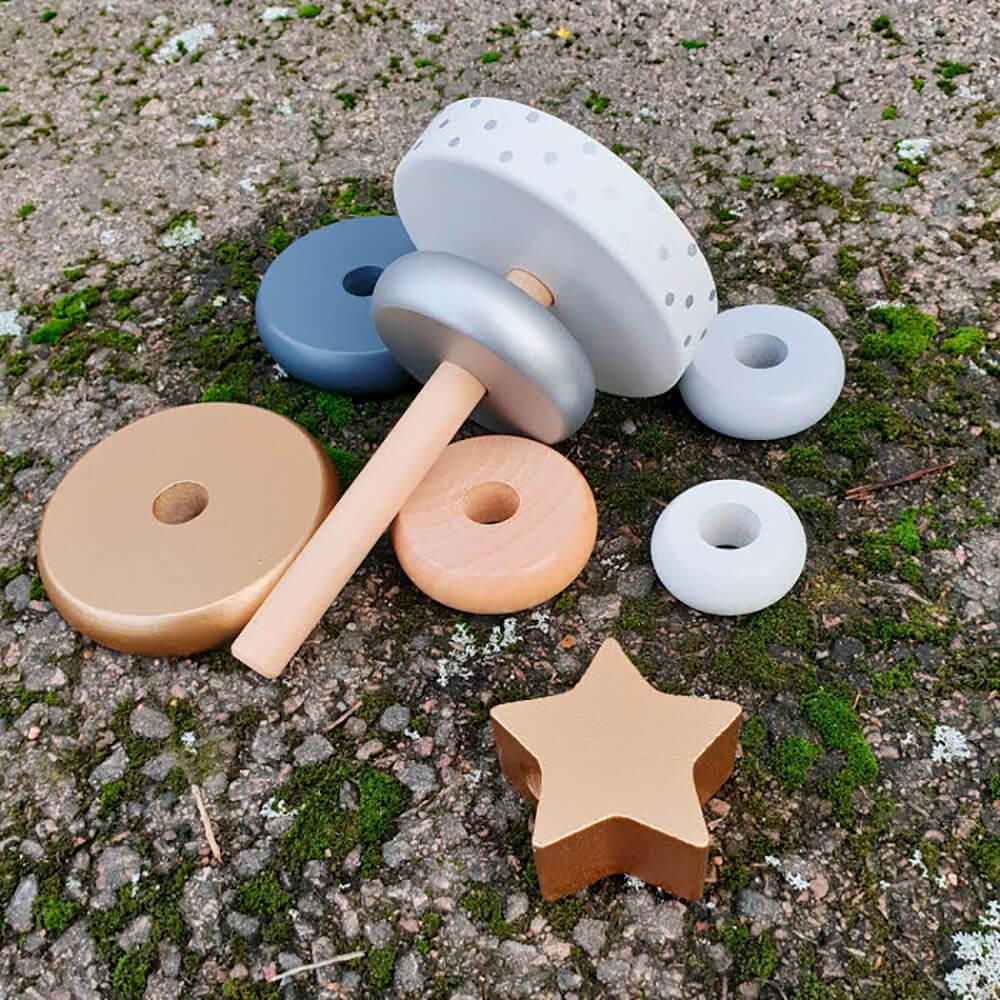 Juego apilable de madera plateado Jabadabado