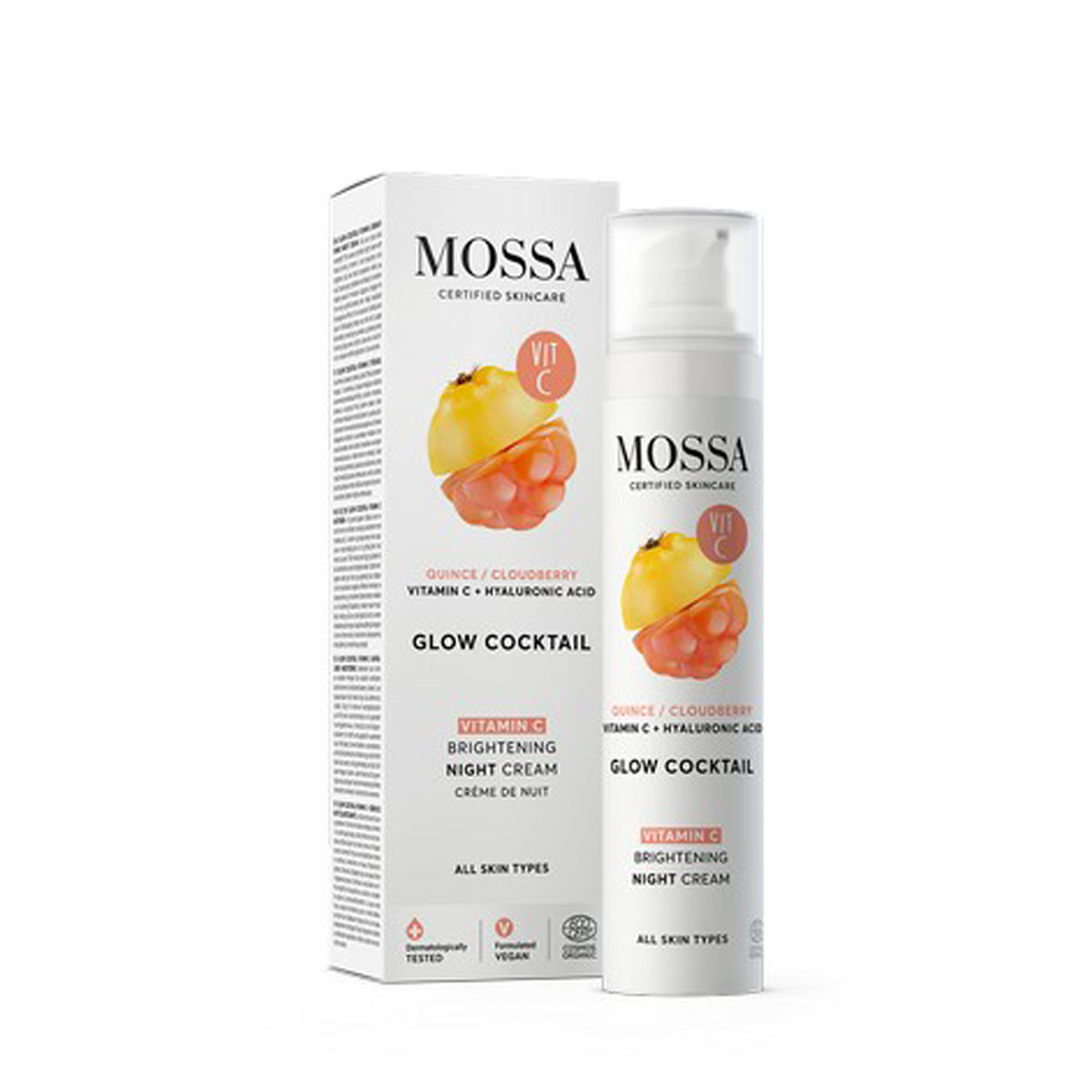 Glow cocktail crema de noche iluminadora con vitamina C, Mossa, 50 ml