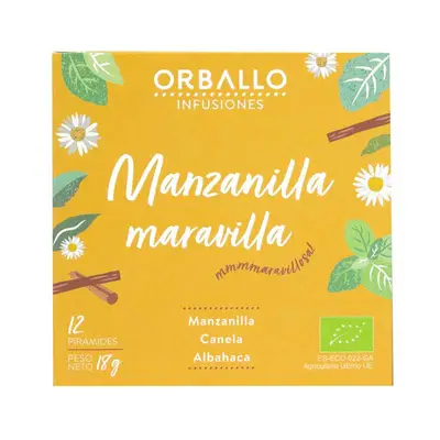 Infusión "manzanilla maravilla" Bio Orballo 15 pirámides