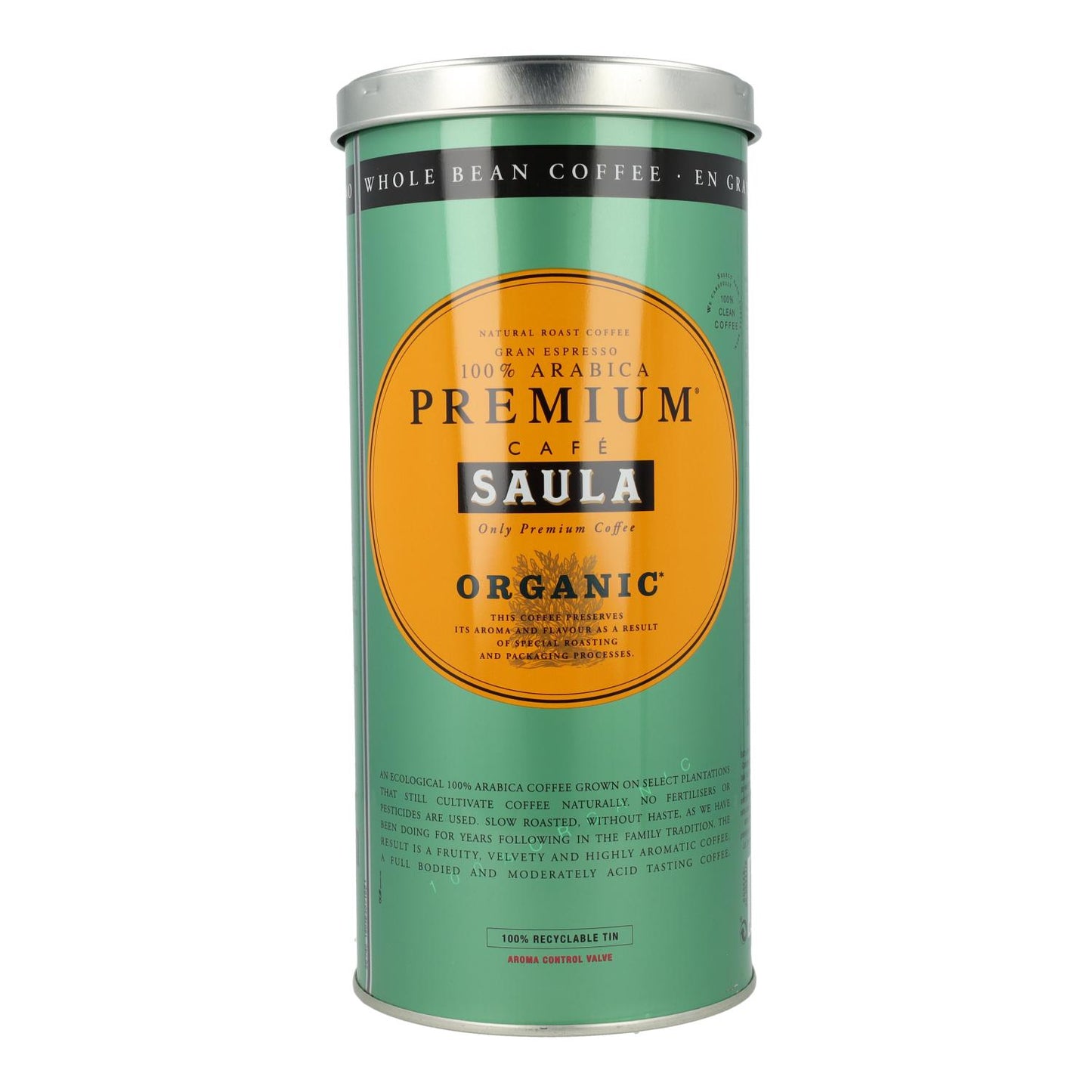 Café Saula Premium Ecológico en Grano 500g