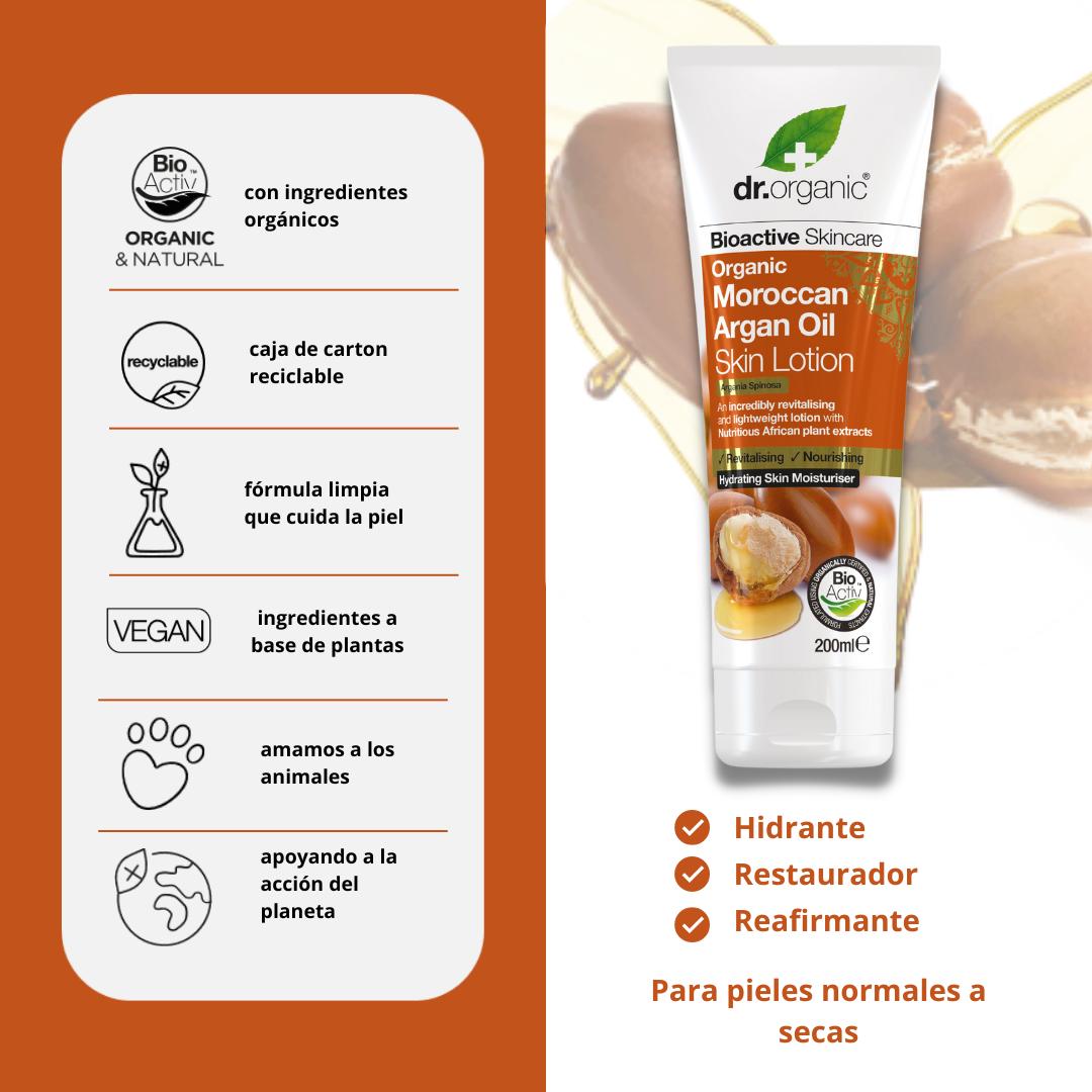 Loción corporal aceite de argán Dr. Organic 200ml