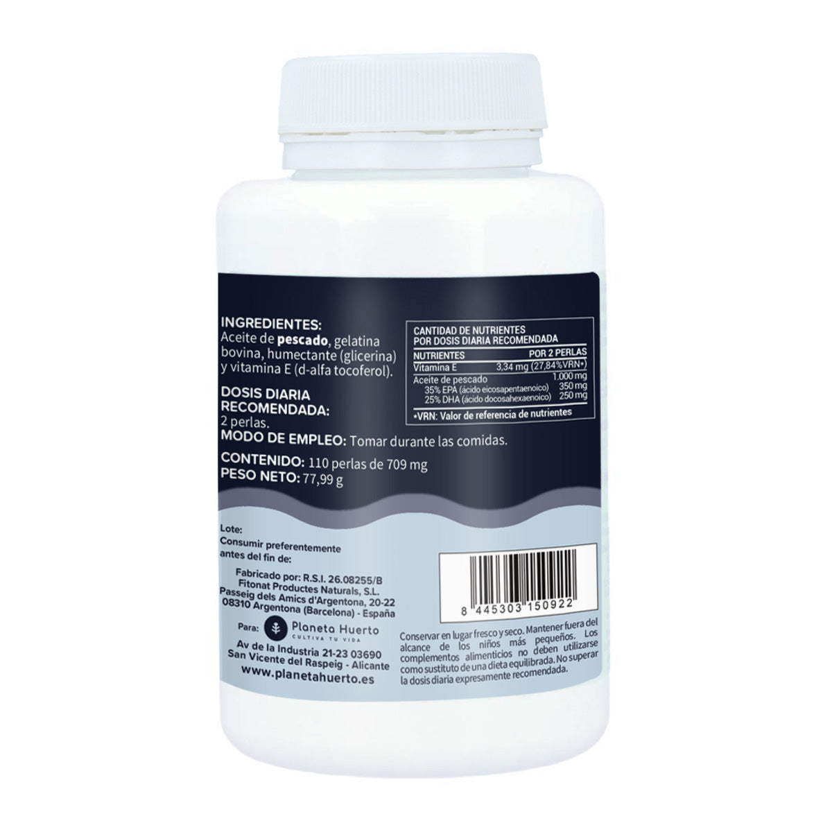 Pack 2x Omega 3 EPA 35% DHA 25% Planeta Huerto 110 Perlas