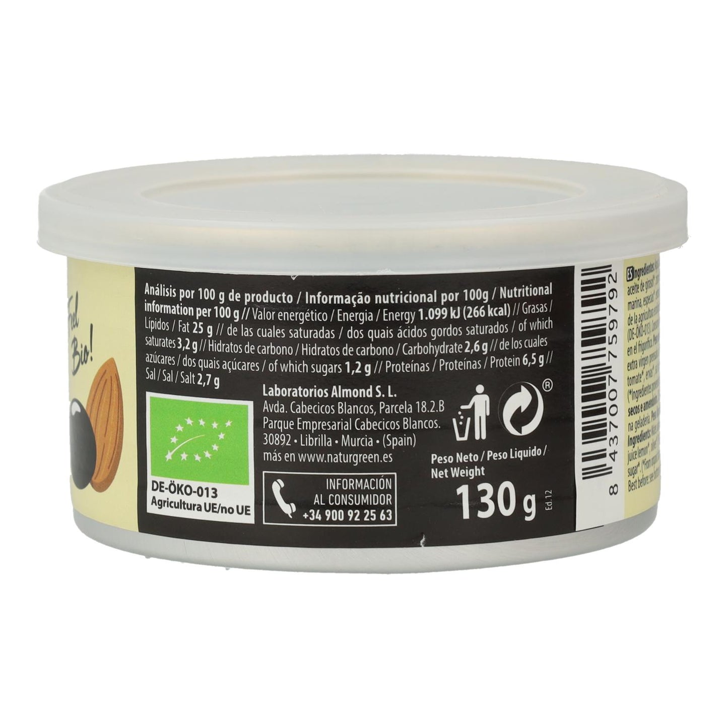 Paté Almendra y Oliva Naturgreen 130 g