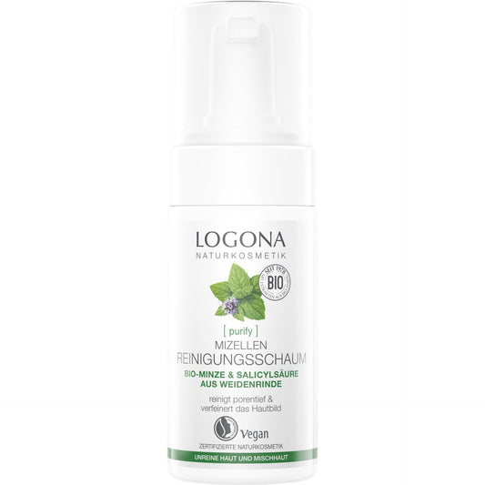 Espuma limpiadora Purificante Menta Bio y Ácido Salicilico Bio Logona, 100ml