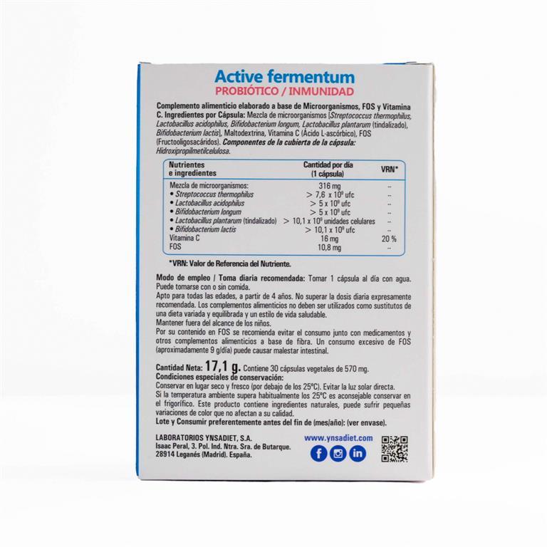Active fermentum probiótico defensas Ynsadiet 30 cápsulas