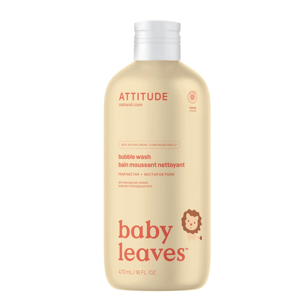 Jabón de burbujas fragancia Nectar de Pera, Attitude, 473 ml