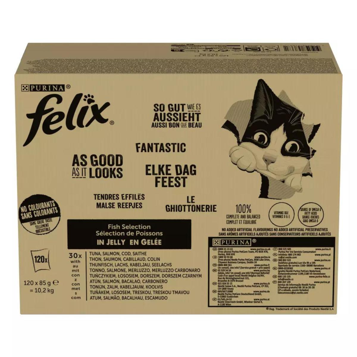 FELIX Fantastic selección sabores pescado en gelatina pack surtido sobres 120x85g