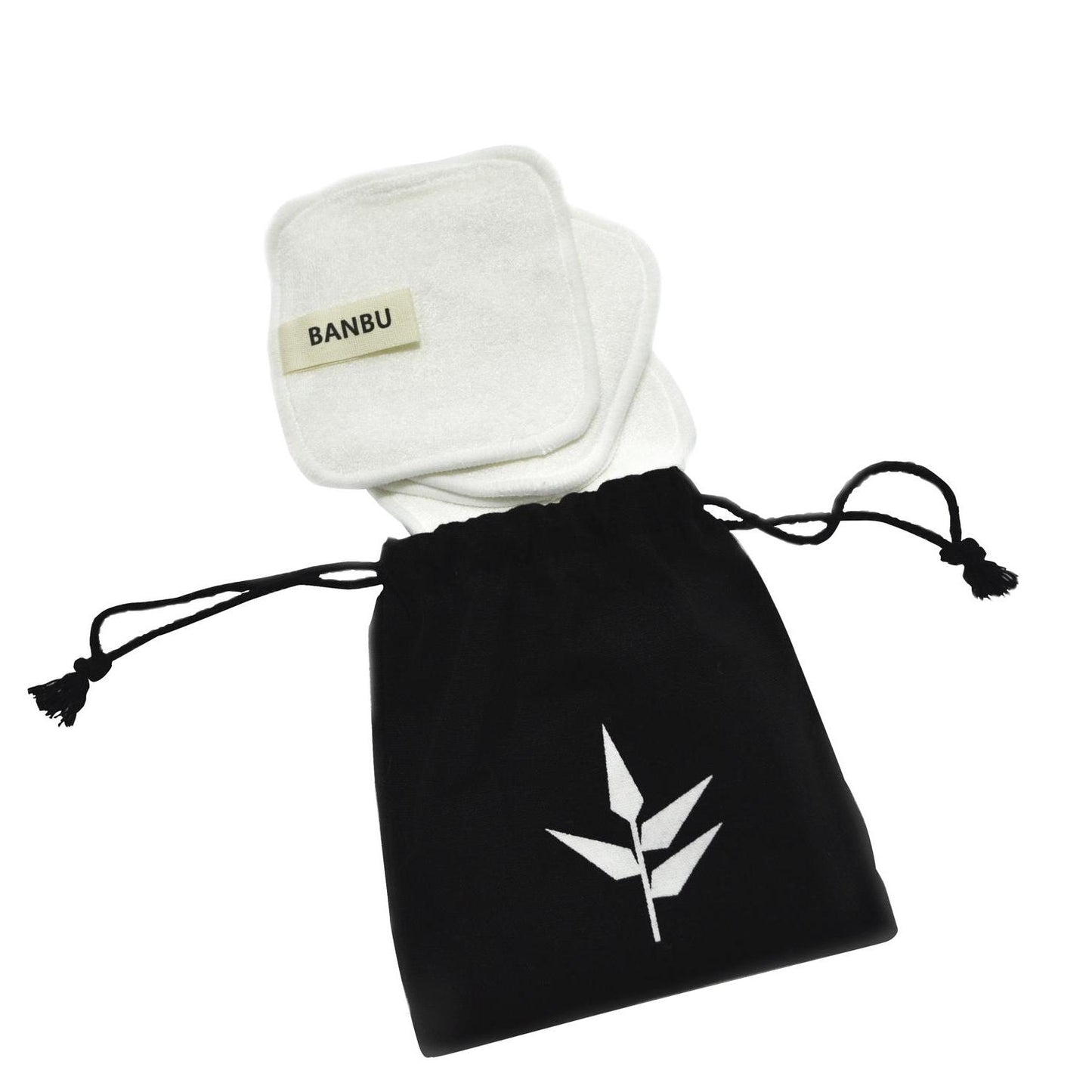 Set 4 Discos Desmaquillantes Reutilizables Blancos + Bolsita de Transporte Banbu