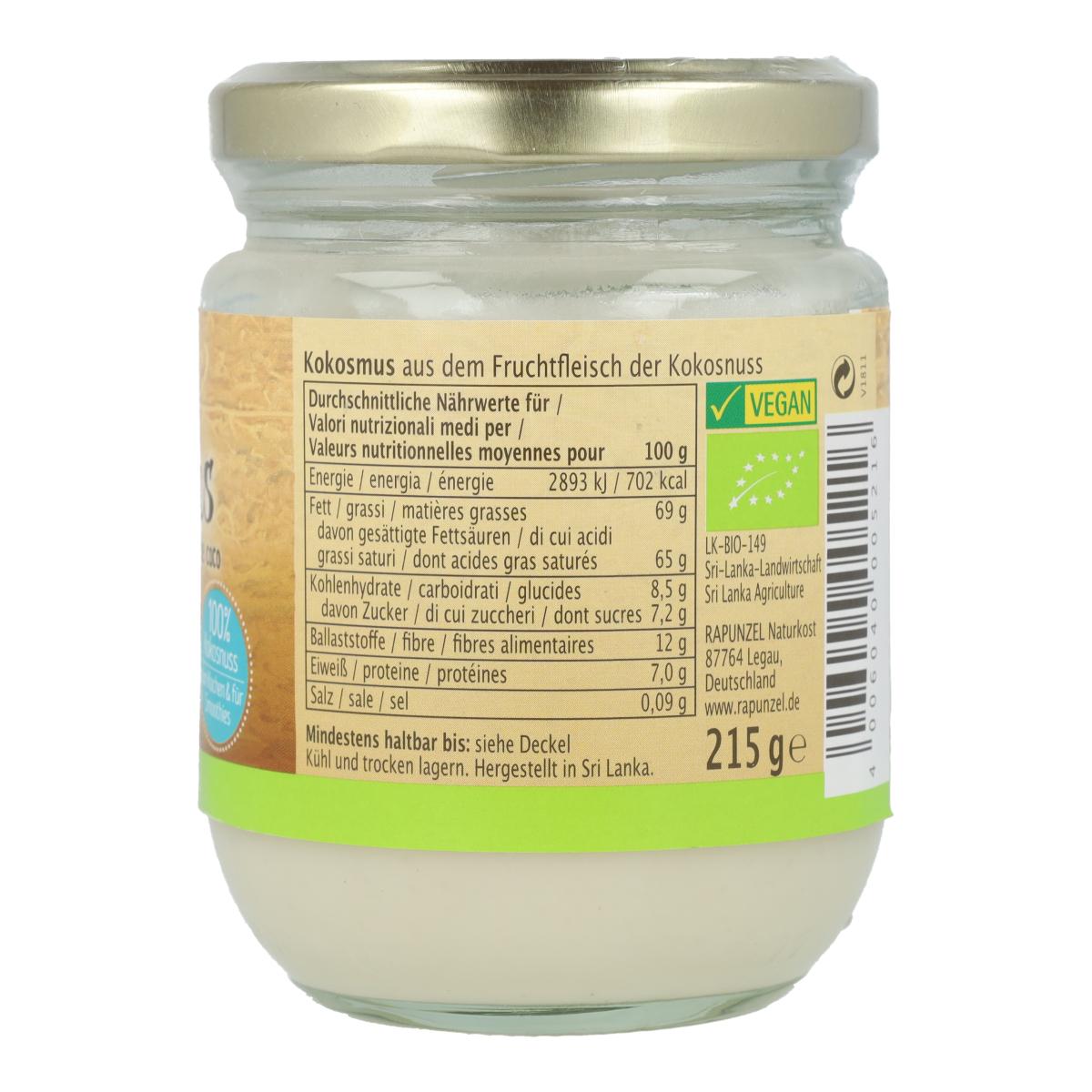 Puré Coco 125 gr Rapunzel