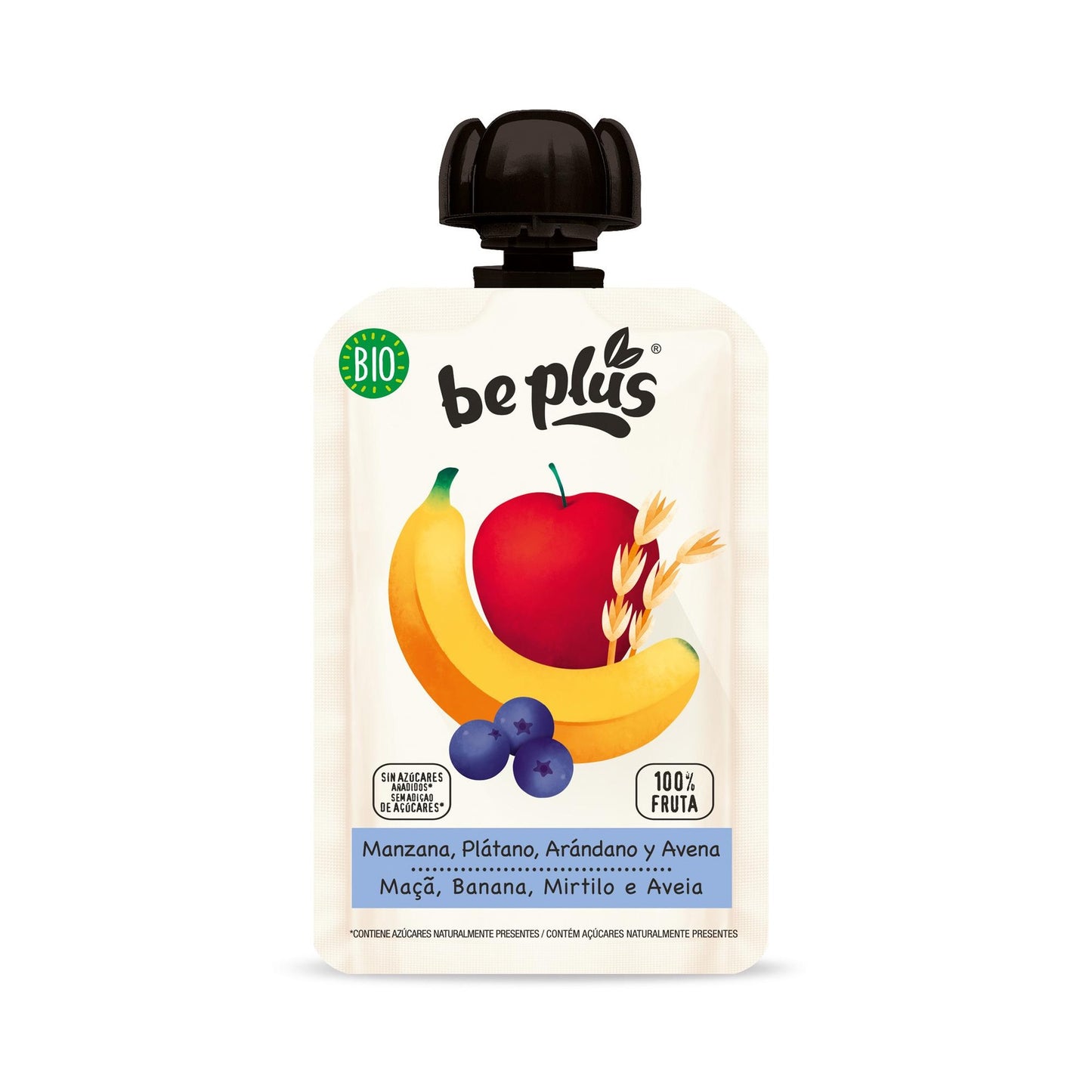 Pouch manzana, plátano, arándanos y avena BIO Be Plus 100 g