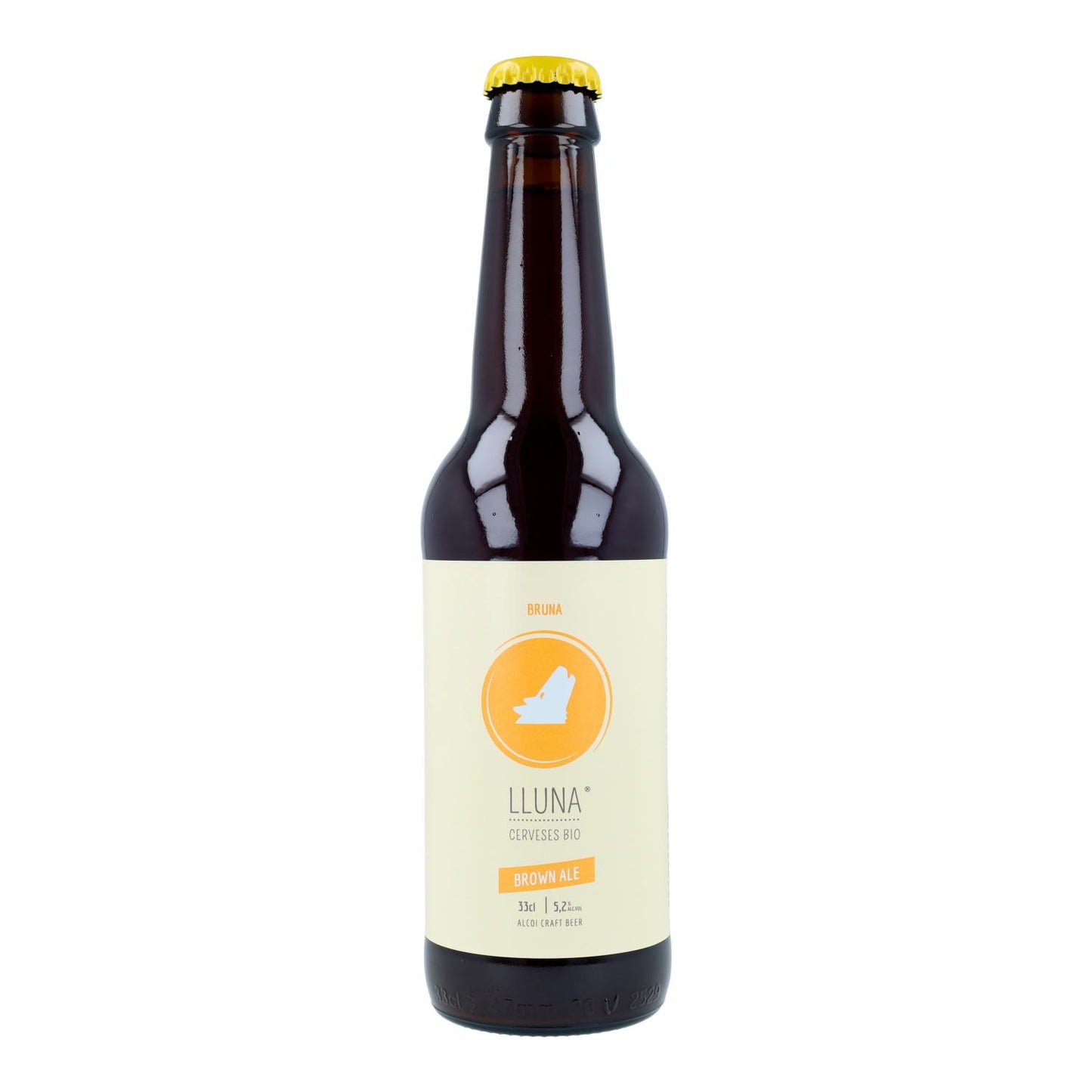 Cerveza ecológica Brown Ale 5.2% alc Bruna Cerveses Lluna 33 cl